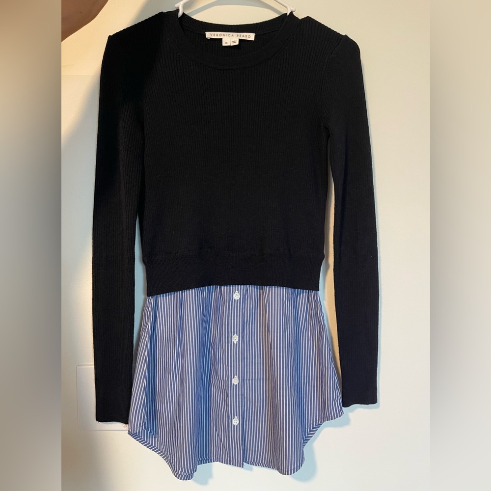 Veronica Beard Mixed Media Wool Pullover Sweater/Top Size XS